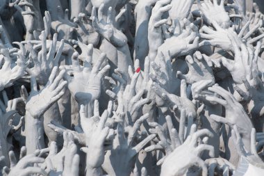 Chiang Rai Eyaleti, Tayland Circa Şubat 2016: Ünlü Wat Rong Khun, Chiang Rai eyaletinde Beyaz Tapınak olarak bilinen, Tayland