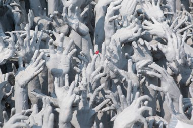 Chiang Rai Eyaleti, Tayland Circa Şubat 2016: Ünlü Wat Rong Khun, Chiang Rai eyaletinde Beyaz Tapınak olarak bilinen, Tayland