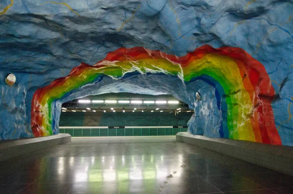 Sweden Circa June 2016 Stadium Metro Station Stockholm — Stock Photo, Image