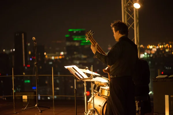Bangkok Circa February 2016 Musicians Play Bangkok City Night Time — ストック写真