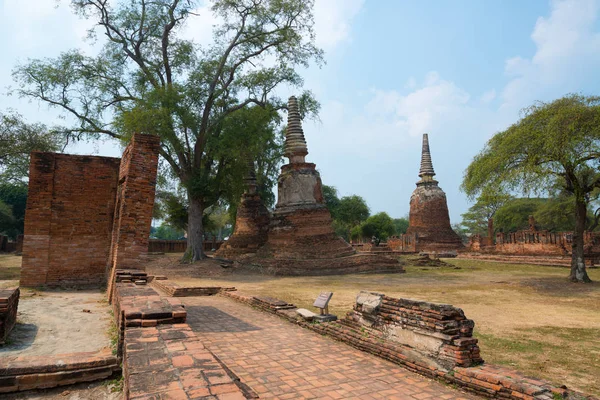 Antigo Pagode Wat Phrasisanpetch Phra Sanphet Ayutthaya Cidade Histórica Tailândia — Fotografia de Stock