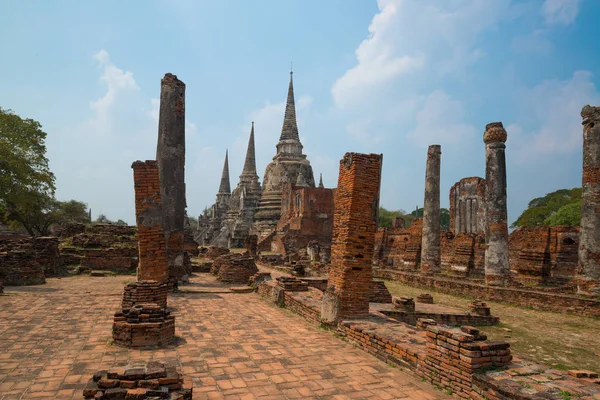 Starobylé Pagoda Wat Phrasisanpetch Phra Sanphet Historické Město Ayutthaya Thajsko Stock Fotografie