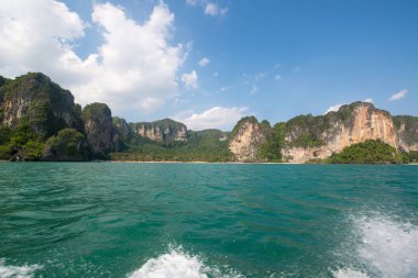 Railay plaj bir ana Tay tatil, Krabi, Tayland