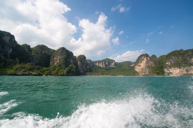 Railay plaj bir ana Tay tatil, Krabi, Tayland