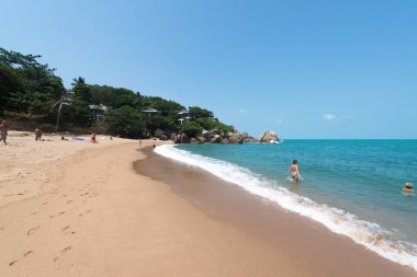 Koh Samui, Tayland, Circa Şubat 2016: Koh Samui, Tayland'daki Lipanoi plajının manzarası 