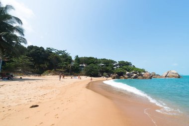 Koh Samui, Tayland, Circa Şubat 2016: Koh Samui, Tayland'daki Lipanoi plajının manzarası 