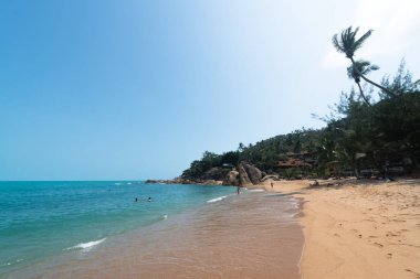 Koh Samui, Tayland, Circa Şubat 2016: Koh Samui, Tayland'daki Lipanoi plajının manzarası 