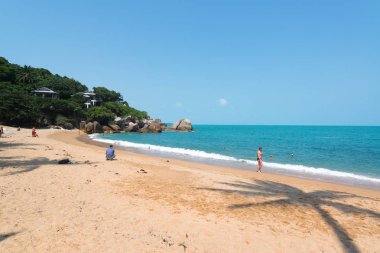 Koh Samui, Tayland, Circa Şubat 2016: Koh Samui, Tayland'daki Lipanoi plajının manzarası 