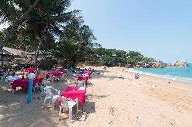 Koh Samui, Tayland, Circa Şubat 2016: Koh Samui, Tayland'daki Lipanoi plajının manzarası 
