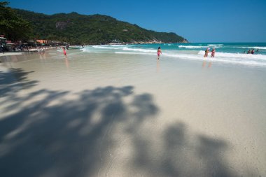 Koh Samui, Tayland, Circa Şubat 2016: Koh Samui, Tayland'daki Lipanoi plajının manzarası 