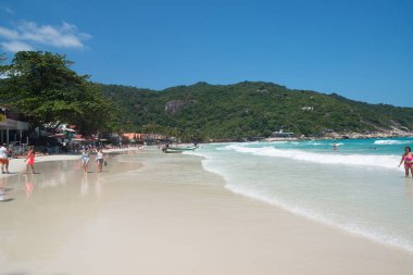 Koh Samui, Tayland, Circa Şubat 2016: Koh Samui, Tayland'daki Lipanoi plajının manzarası 