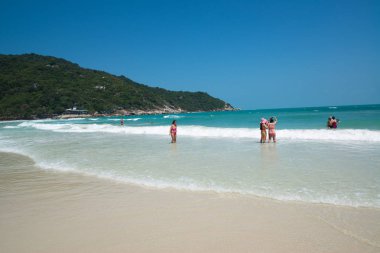 Koh Samui, Tayland, Circa Şubat 2016: Koh Samui, Tayland'daki Lipanoi plajının manzarası 