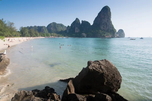 Krabi Tailandia Circa Febrero 2016 Railay Beach Uno Los Principales —  Fotos de Stock