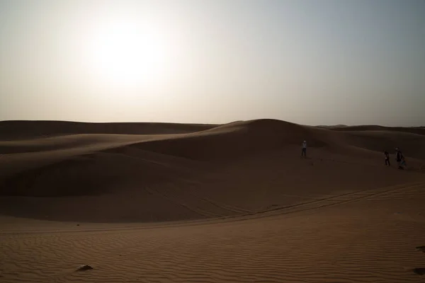 Solnedgång Öknen Solnedgång Öknen Dubai Uae — Stockfoto