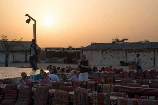 Tramonto Nel Deserto Tramonto Nel Deserto Negli Emirati Arabi Uniti — Foto Stock