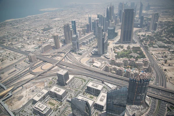 Aerial View Dubai Downtown Scene Buildings Roads Uae — Stock Photo, Image