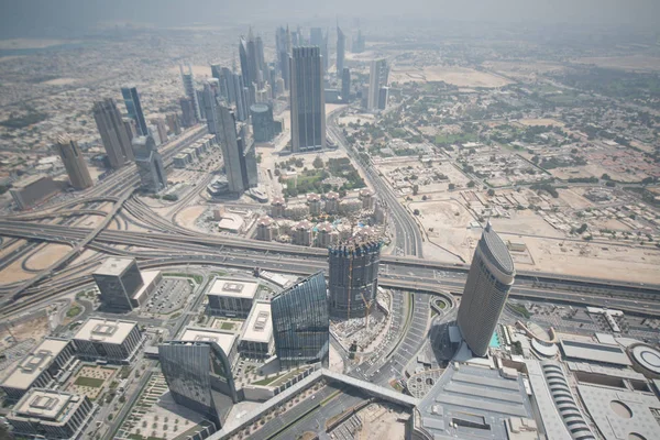 Aerial View Dubai Downtown Scene Buildings Roads Uae — Stock Photo, Image