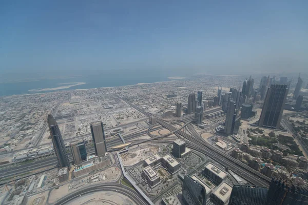 Aerial View Dubai Downtown Scene Buildings Roads Uae — Stock Photo, Image