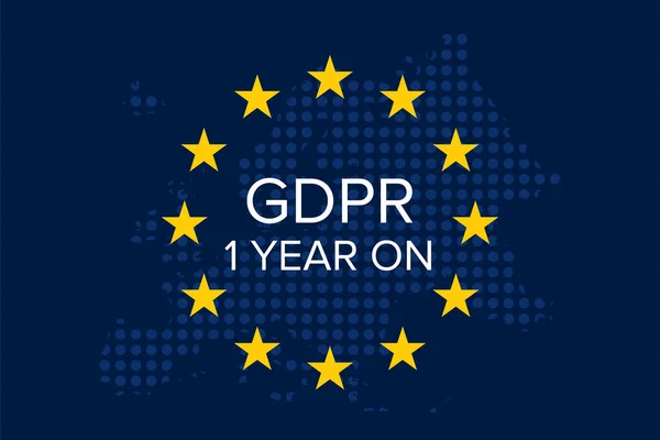 Genel Veri Koruma Yönetmeliği Gdpr Yıl — Stok Vektör