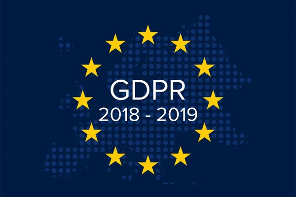Obecné Nařízení Ochraně Údajů Gdpr 2018 2019 Rok Později — Stockový vektor
