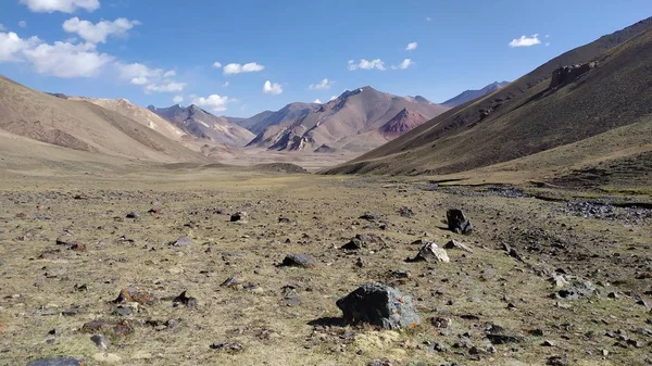 Pěší Túry Údolí Pshart Přes Gumbezkul Madijanu Dálnici Tádžikistán Pamir — Stock fotografie