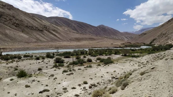 Vista Del Corredor Wakhan Afganistán Detrás Del Río Wakhan Tomado — Foto de Stock