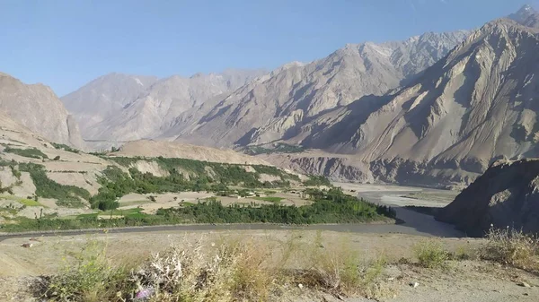 Zicht Wakhan Corridor Afghanistan Achter Rivier Wakhan Ontleend Aan Pamir — Stockfoto