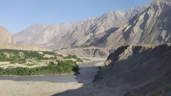 Vista Del Corredor Wakhan Afganistán Detrás Del Río Wakhan Tomado —  Fotos de Stock