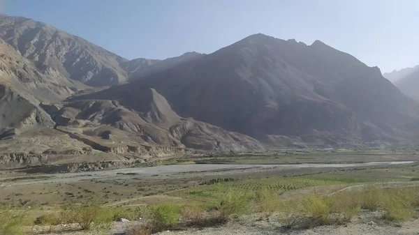 Utsikt Över Wakhan Korridoren Afghanistan Bakom Wakhan River Tagen Från — Stockfoto
