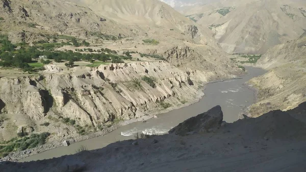 View Wakhan Corridor Afghanistan Wakhan River Taken Pamir Highway Tajikistan — Stock Photo, Image