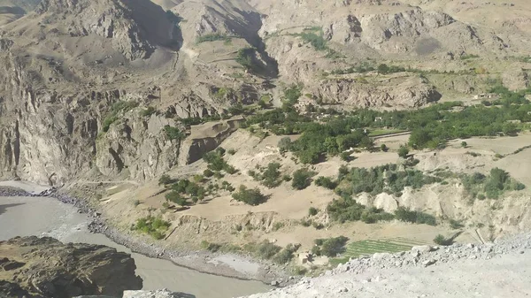 Vista Del Corredor Wakhan Afganistán Detrás Del Río Wakhan Tomado — Foto de Stock