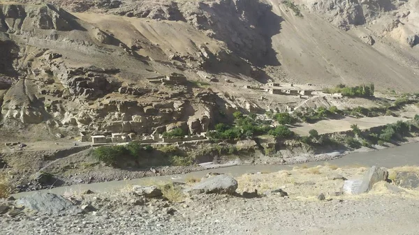 Вид Коридор Вааха Афганістані Річкою Вахан Взято Траси Памір Таджикістані — стокове фото