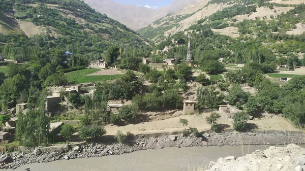 Wakhan Nehri Nin Arkasındaki Afganistan Daki Wakhan Koridoru Bakın Tacikistan — Stok fotoğraf