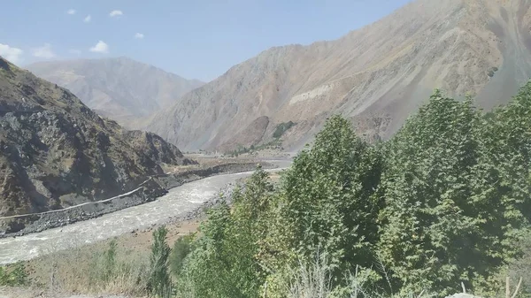 View Wakhan Corridor Afghanistan Wakhan River Taken Pamir Highway Tajikistan — Stock Photo, Image