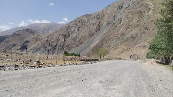 Pohled Wakhan Koridor Afghánistánu Řekou Wakhan Dálnice Pamir Straně Tádžikistánu — Stock fotografie