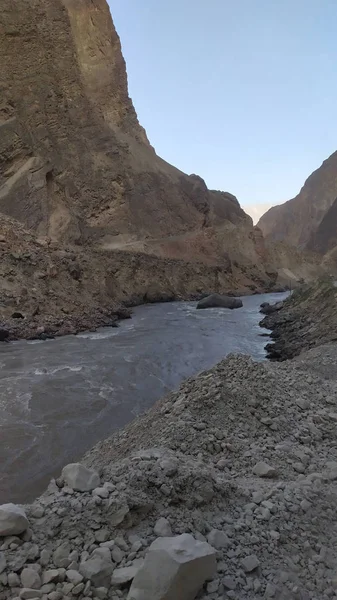 View Wakhan Corridor Afghanistan Wakhan River Taken Pamir Highway Tajikistan — Stock Photo, Image