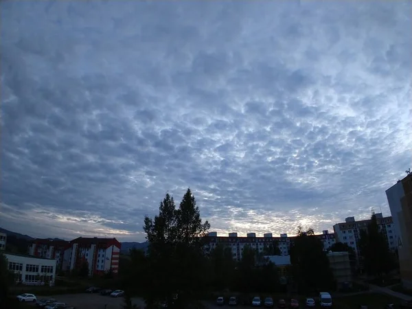 Vue Ville Soir Avec Ciel — Photo