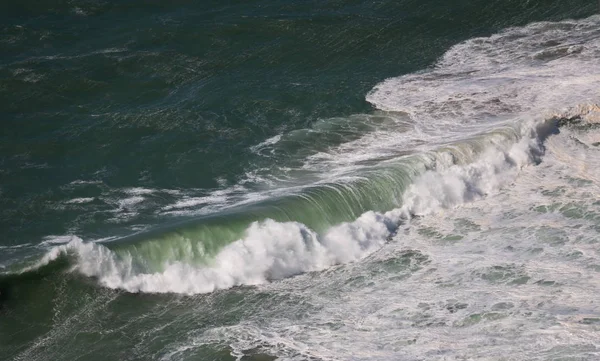 Beautiful Powerful Green Wave Froth Sea Seen — Stock Photo, Image