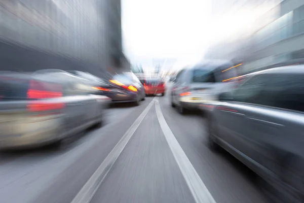 Traffic Jam Blurred Motion Busy Street — Stock Photo, Image