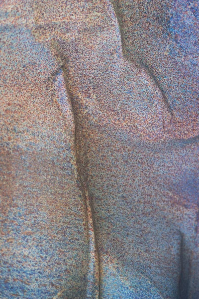 Background Dented Smooth Rusty Red Blue Metal — Stock Photo, Image