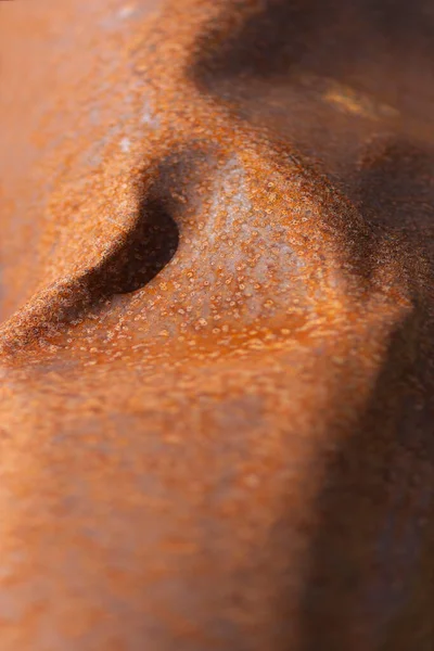 Background Dented Smooth Rusty Red Metal — Stock Photo, Image