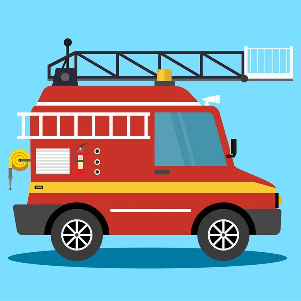 Vector illustration fire truck. Firemen auto emergency. Firemen vehicle