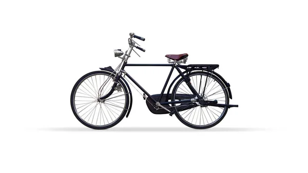 Beyaz arka planda izole edilmiş paslı bisiklet