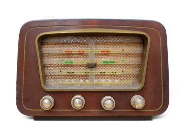 Eski ahşap retro tarzı radyo alıcısı