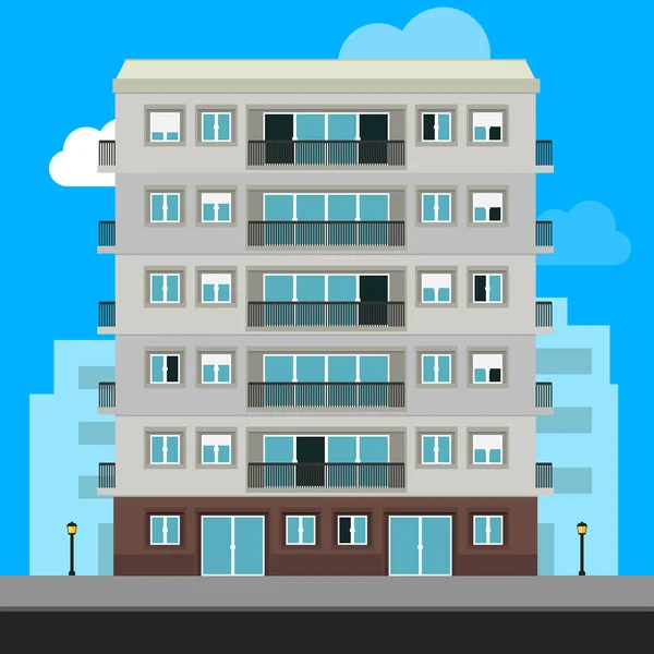 Daire. Kentsel aile ev klasik bina vektör illüstrasyon stok illüstrasyon