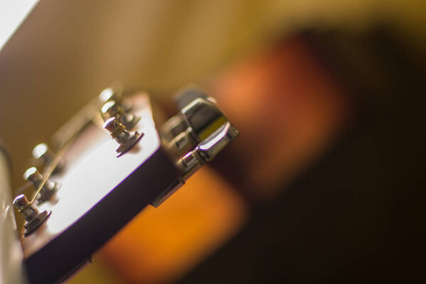 Part of acoustic guitar, beautiful top view