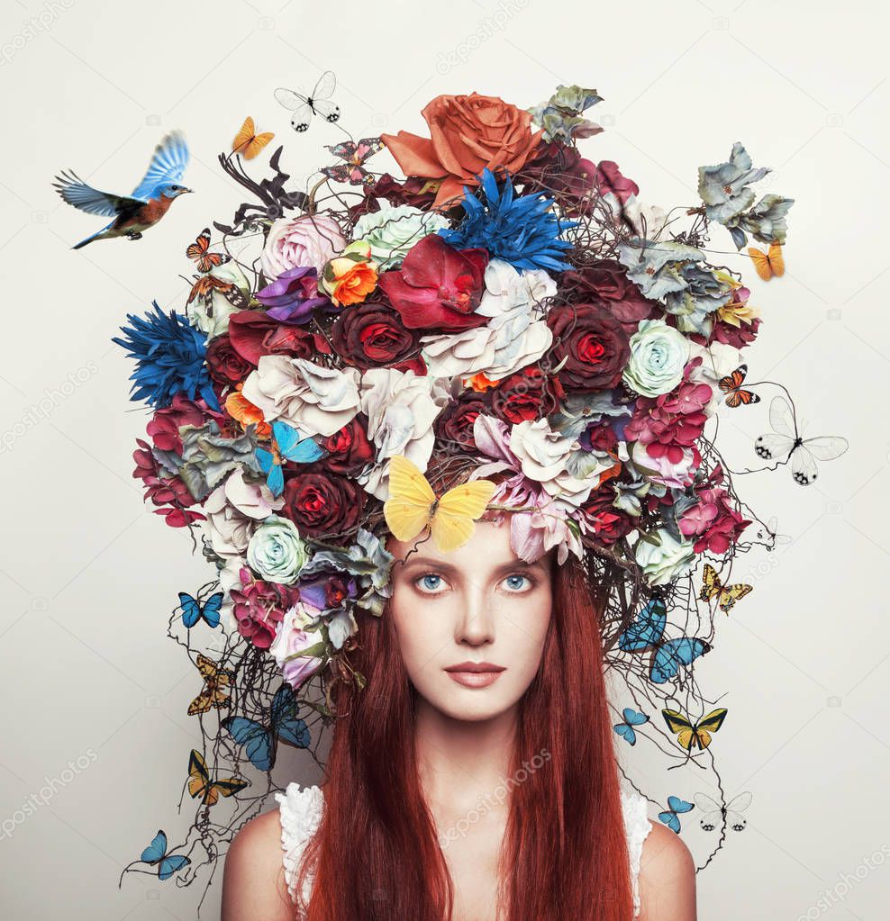 Portrait of girl with flower crown