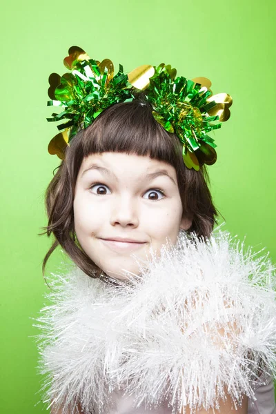 Πορτρέτο Του Yeas Χρονών Κορίτσι Νέο Έτος 2019 — Φωτογραφία Αρχείου