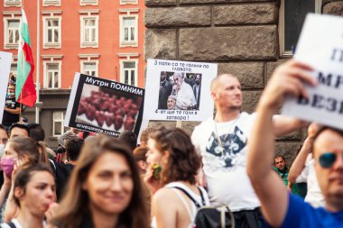 15.07.2020 Sofya Bulgaristan. Yolsuzluğa Karşı Hükümet Karşıtı Protestolar Bulgaristan genelinde Yoğunlaştı