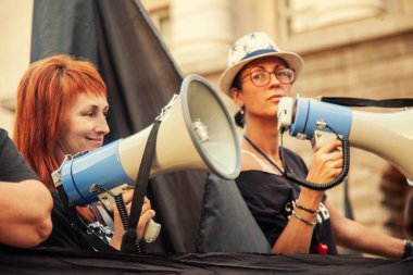 15.07.2020 Sofya Bulgaristan. Yolsuzluğa Karşı Hükümet Karşıtı Protestolar Bulgaristan genelinde Yoğunlaştı